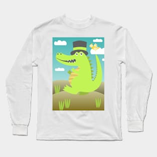 Gentleman Crocodile Long Sleeve T-Shirt